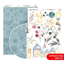 Бумага дизайнерская двухсторонняя матовая „Winter Dreamer“ 7 21х29,7см 200г/м2 ROSA TALENT