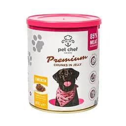 Вологий корм для дорослих собак Pet Chef, шматочки в желе з куркою 800 г - мініатюра 5