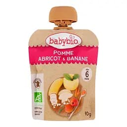 Пюре органічне Babybio з яблука, абрикосу та банана, 90 г