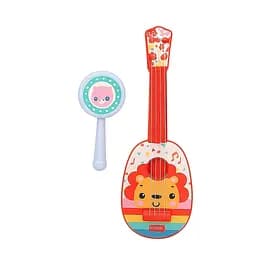 Дитяча іграшкова гітара з колотушкою 8197-3 —  на листі, червона