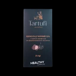 Чорний шоколад Tartufi 5% з чорним часником та чорним трюфелем 25 г