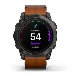 Смарт-годинник Garmin Epix Pro 2 Sapphire 51 mm Carbon G. DLC Tit. with Chestnut L. Band (010-02804-30) - мініатюра 2