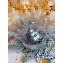 Новорічна куля Ретро 150 мм велика Срібло