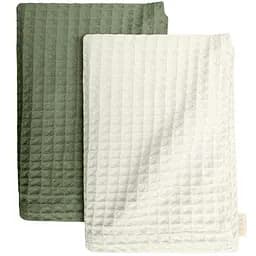 Набір рушників Cosas Cube White & Cube Olive 2 шт. (SetTowel_95-SqWhite_130-SqOlive)