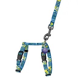 Шлея з повідцем для котів та дрібних собак Барксі Urban патріотична розмір XS Мрія