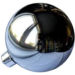 Большая елковая игрушка шар Linhai 20 см серебристый глянец (034000)