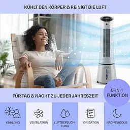 Повітроохолоджувач Klarstein Skyscraper Ice 4-in-1 210 м3/г (10034651)  - мініатюра 3