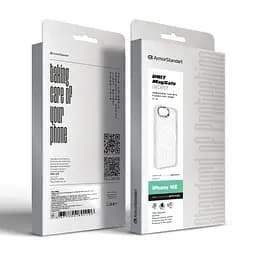 Чехол Apple iPhone 16e/17e, Unit MagSafe, белый, прозрачный, магсейф, противоударный, магнитный, панель-накладка с поддержкой MagSafe, с поддержкой беспроводной зарядки, TPU+PC, защита всего корпуса, ударопрочный, ArmorStandart (ARM83877) - мініатюра 6