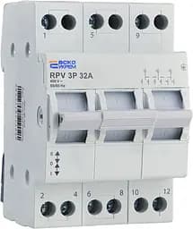 Ручной переключатель ввода (I‑0‑II) 3P 32A RPV АСКО‑УКРЕМ (A0010220009)