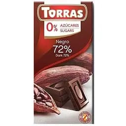 Шоколад черный Torras 72% какао без сахара 75 г