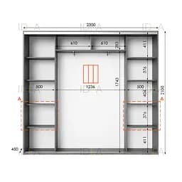 Шафа-купе Idea серія 7 230 x 45 x 210 см Венге темний - мініатюра 2