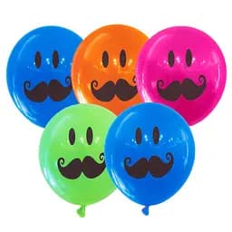 Кулька повітряна латексна з принтом 30 см (25) Вуса, IDEA7-PB-37