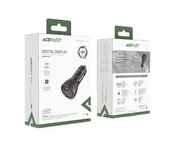 Автомобільний зарядний пристрій Acefast B7 2 USB QC PD 45 W з дисплеєм чорний - мініатюра 6