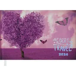 Еженедельник датирован Buromax Romantic 2024  фиолетовый (BM.2810-07)