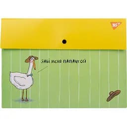 Папка-конверт Yes Гусь, A4, с кнопкой (491936)