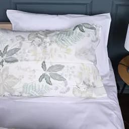 Наволочка MirSon Сатин Leaf ornament 50х70 см біло-зелена (2200011122984)