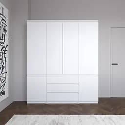 Шафа для одягу Vays зі штангою та полицями, 3 шухляди, комплект R9+R22-2 Білий