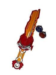 Игра HZY777-101A-102A BBL, юла 4,5см 2шт, запускалка меч 40см, свет, в коробке (6903317652488) Красный