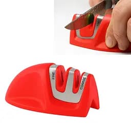 Точило для ножів із керамічними ножами та лезами з карбіду 9.5х5 см, Kitchen Master Червоний 87103