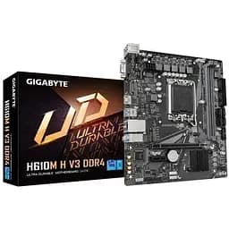 Материнська плата Gigabyte LGA1700, H610M H V3 DDR4, H610, 2xDDR4, Int. 4xUSB3.2/8xUSB2.0, VGA/HDMI, MicroATX - мініатюра 2