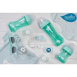 Дитяча пляшечка Nuvita 6052 Mimic Cool антиколікова 4+ 330 мл зелена NV6052GREEN - мініатюра 4