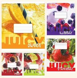 Тетради ученические 36 листов клетка Тверда ТЕ21408 Фрукти, 20 шт. в упаковке