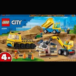 Конструктор LEGO City Будівельна вантажівка й кулястий кран-таран 235 деталей (60391)