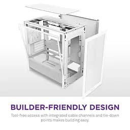 Корпус NZXT H3 Flow Tempered Glass без БЖ White (CC-H31FW-01) - мініатюра 8