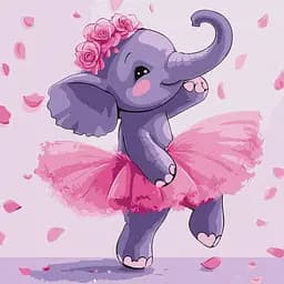 Набір для розпису по номерах Слоник балерина, Ideyka, 30x30 см, КНО6723