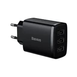 Зарядний пристрій - блок адаптер Baseus Compact Charger 3U 17 W EU 3USB (CCXJ020101) - мініатюра 2