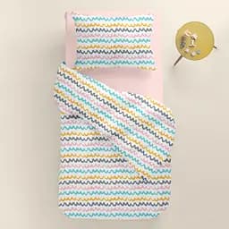 Дитяча постільна білизна в ліжечко WAVY LINES CS1, бірюзовий (WavyLinesColor_Rose_140) - мініатюра 2