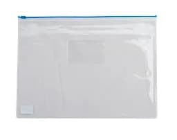 Папка-конверт на молнии zip-lock, А4, BM.3946-99 BUROMAX глянцевый прозрачный пластик, цветная (4823078953377) Синій