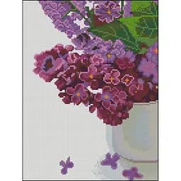 Алмазна мозаїка Strateg ПРЕМІУМ Бузковий настрій без підрамника розміром 30х40 см (ZAV3040-45)