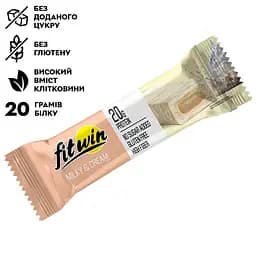 Протеїновий батончик FitWin Protein Bar 33%, 60 грам з начинкою - Молочно-вершковий