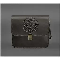 Шкіряна жіноча бохо-сумка Лілу темно-коричнева