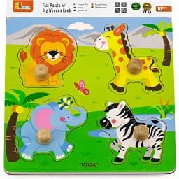 Дерев'яна рамка-вкладиш Viga Toys Звірята в Африці 4 елементи (50840) - мініатюра 2