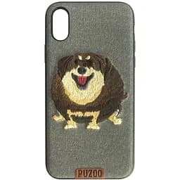 Чохол-накладка PUZOO TPU+TPU with stitchwork craft Ballon Dog iPhone X Grey