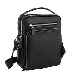 Сумка чоловіча шкіряна чорна Tiding Bag M5608-1A через плече