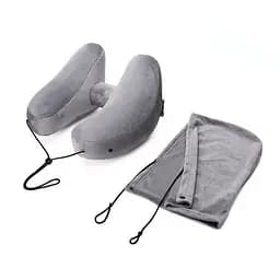 Ергономічна комфортна дорожня подушка H-Shape з капюшоном, сірий KT7006237