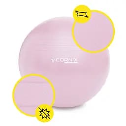 М'яч для фітнесу (фітбол) Cornix 55 см Anti-Burst Light Pink XR-0361 - мініатюра 2