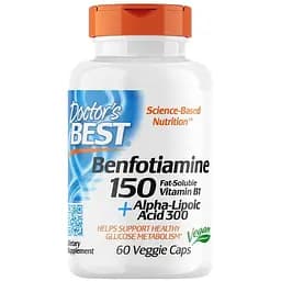 Натуральная добавка Doctor's Best Benfotiamine + ALA 60 вегакапсул