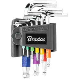 Набір шестигранних ключів Bradas з кульковим наконечником HX 1,5-10 мм 9 шт короткі (DIY-HKB62-SH/B)