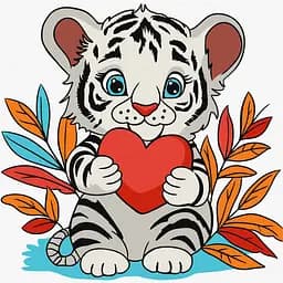 Набір для розпису по номерах для дітей Чудове тигреня Ideyka 25х25 см КНО6259