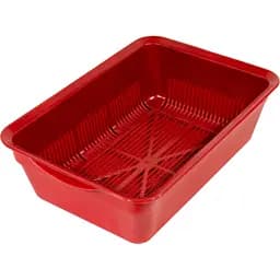 Туалет для котів Тігріс глибокий із сіткою червоний 40x27x13 см