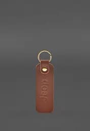 Кожаный брелок для Авто Jeep светло-коричневый краст