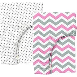 Набір простирадл на резинці Cosas Pink Zigzag & Dots 60х120х12 см (SetSheet_ZigPinkGrey_DropWGrey_120x60)