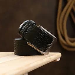 Шкіряний ремінь для чоловіків 20743 Vintage чорний 138 см - мініатюра 8