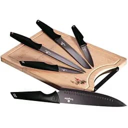 Набор ножей с отделочной доской Berlinger Haus Black Rose Collection (BH-2708)