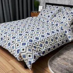 Пододеяльник Moon&Star Бязь Gold Люкс Blue Mosaic Двуспальный 175x210 см