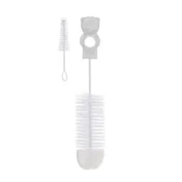 Щітка йоржик з губкою для миття пляшок і сосок біла